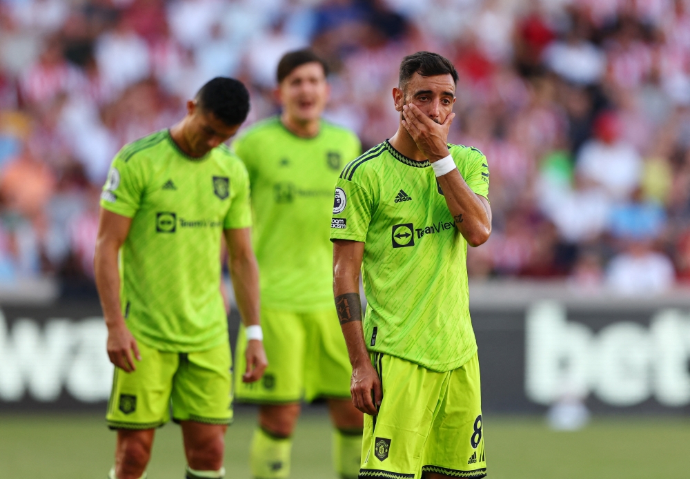 Manchester United's Bruno Fernandes reacts Reuters/David Klein