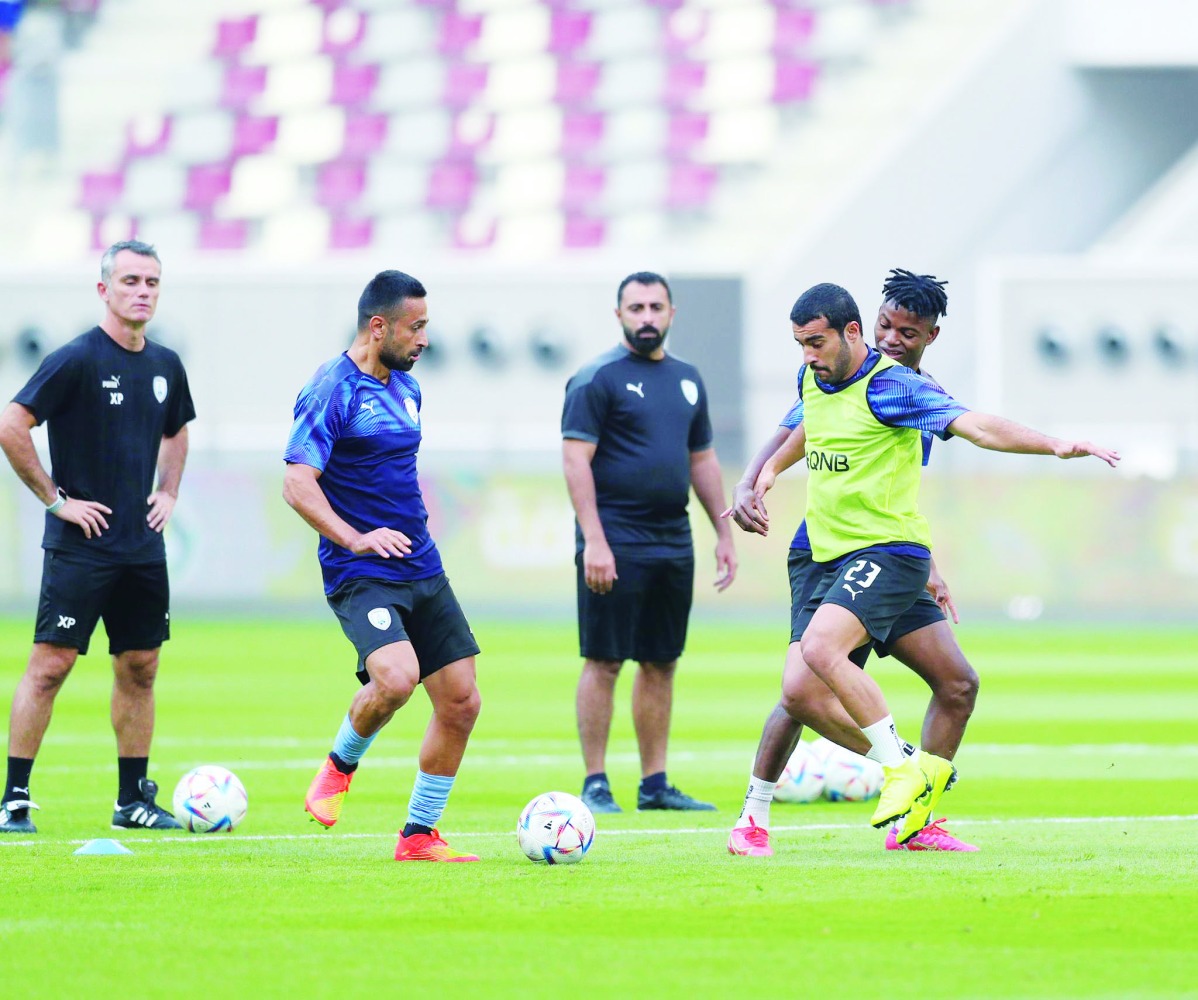 Al Wakrah players during a training session.