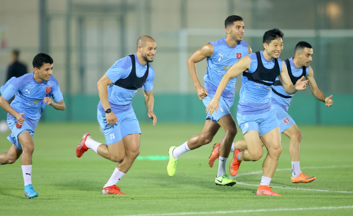 Al Duhail players during a training session.