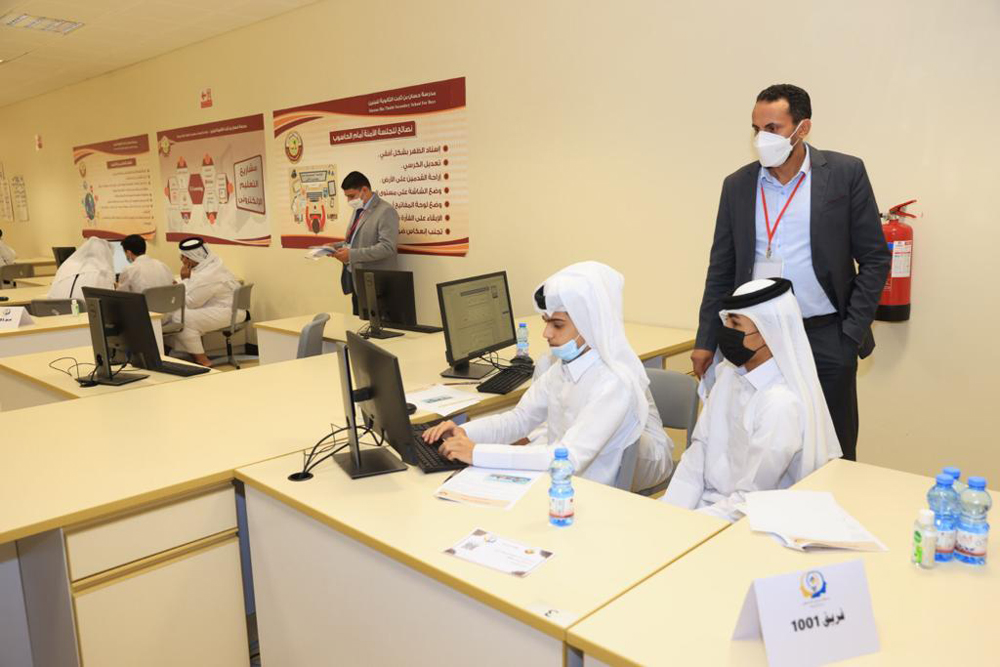 School students during the ‘Future Programmers’ competition conducted by the Ministry of Education and Higher Education.