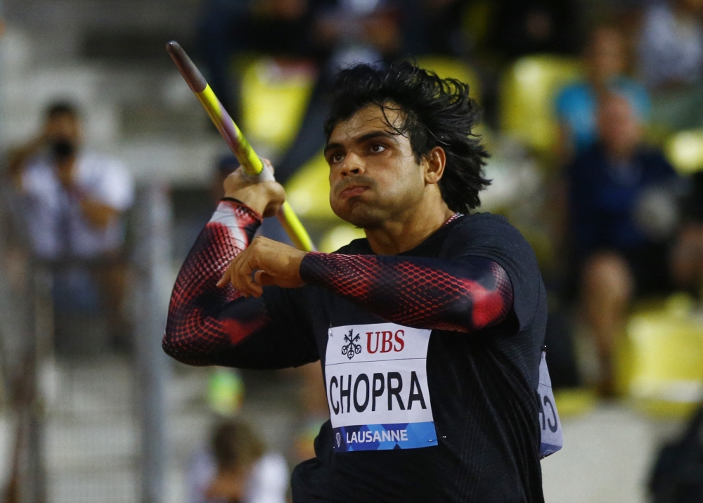 India's Neeraj Chopra in action during the men's javelin throw at the Diamond League in Lausanne, Switzerland, on August 26, 2022.     REUTERS/Arnd Wiegmann