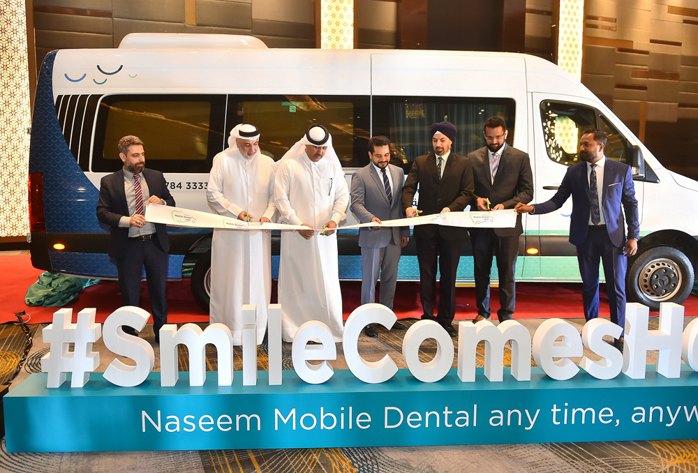 Officials at the launch ceremony of the Naseem Mobile Dental unit at Westin, Doha. PIC: Abdul Basit