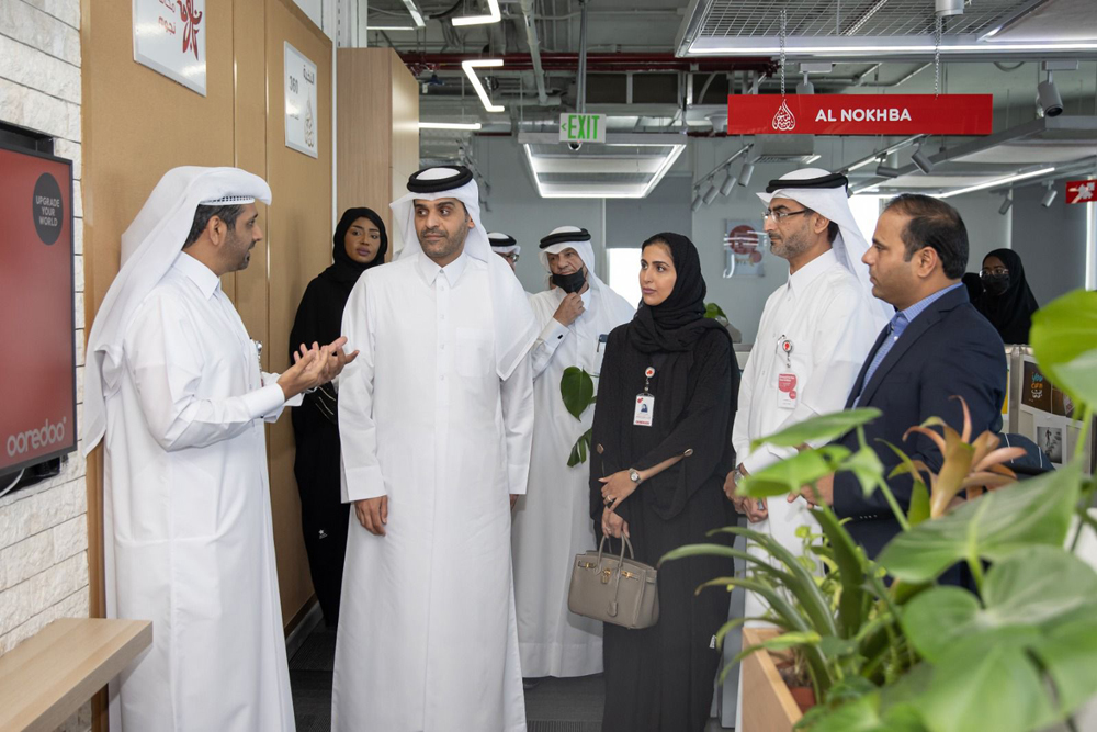 Members of Ooredoo Group and Ooredoo Qatar higher management teams visiting different Ooredoo operations.