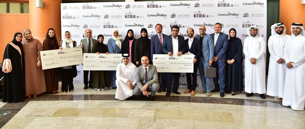 Group photo of officials and winners of the National 3MT Competition 2022.
