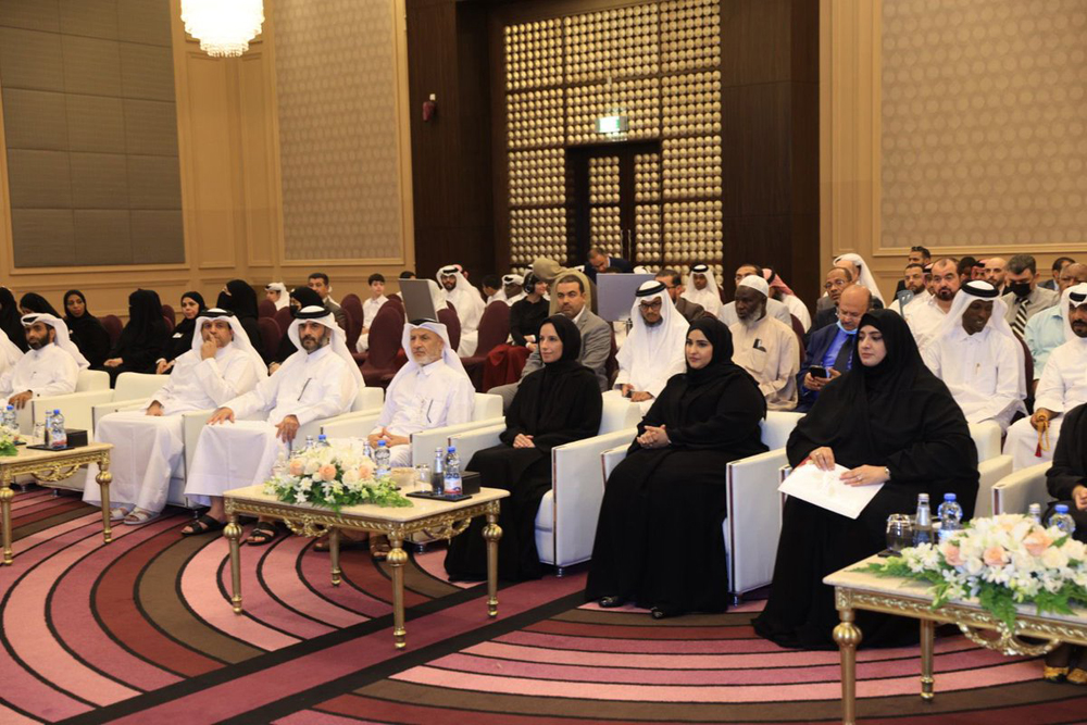 Minister of Education and Higher Education H E Buthaina bint Ali Al Jabr Al Nuaimi along with other officials during the honouring ceremony.