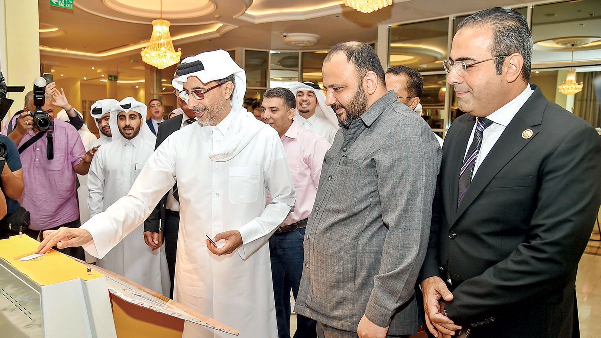 Minister of Sports and Youth, H E Salah bin Ghanim Al Ali, inaugurates the new headquarters of Qatar Youth Hostels in Al Sadd, Doha, in the presence of other dignitaries.