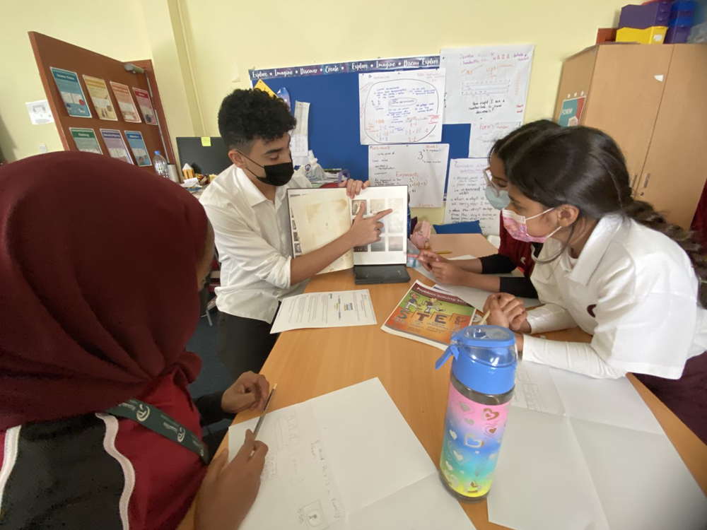  Students at Qatar Academy Sidra working on the project. 