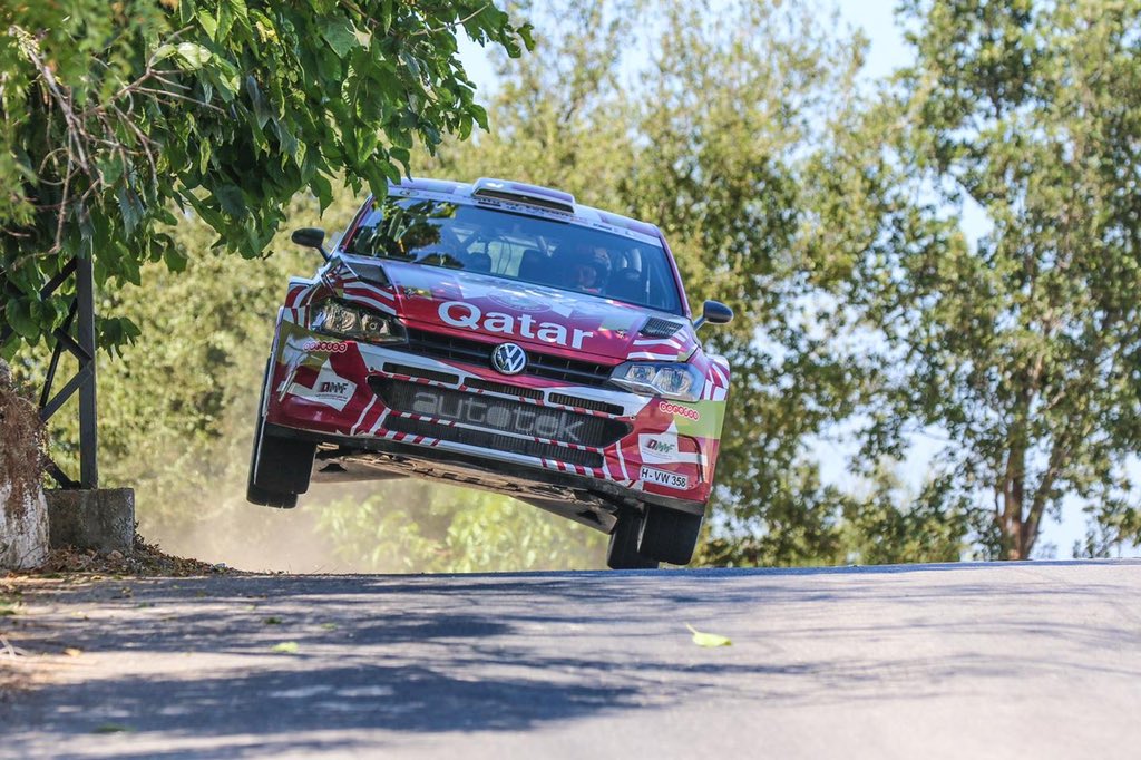 Nasser Saleh Al Attiyah drives during the 44th Rally of Lebanon.