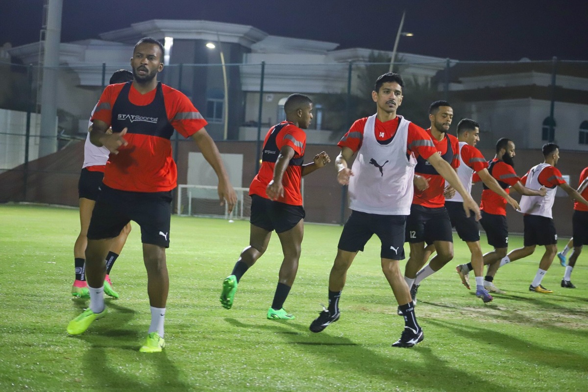 Al Arabi players during a training session.