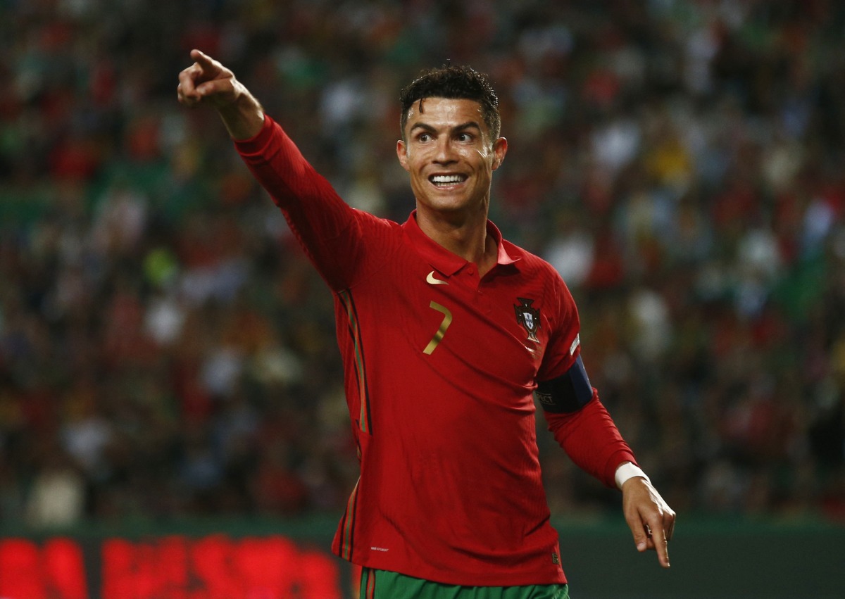 Portugal's Cristiano Ronaldo reacts during the UEFA Nations League Group B match against Switzerland at the Jose Alvalade Stadium, Lisbon, Portugal, on June 5, 2022.   REUTERS/Pedro Nunes