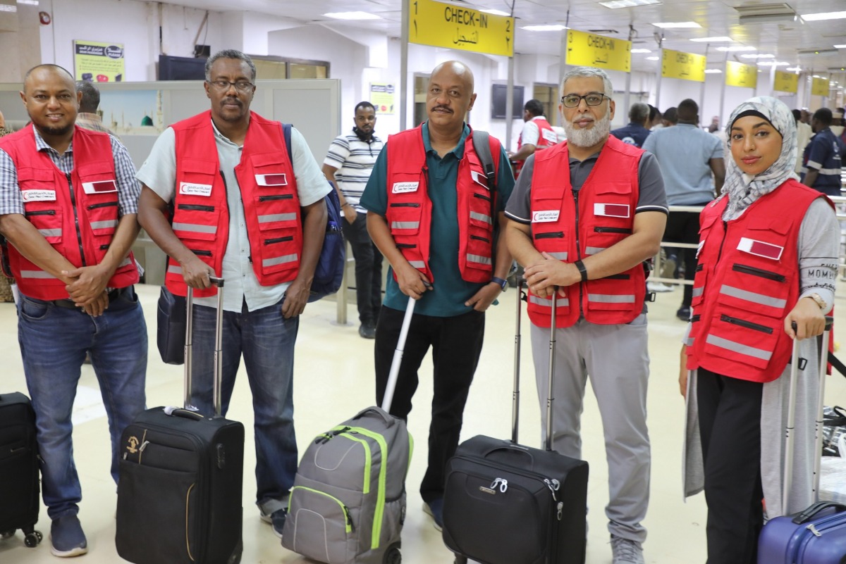 The medical team on arrival at the Khartoum International Airport in Khartoum, Sudan.