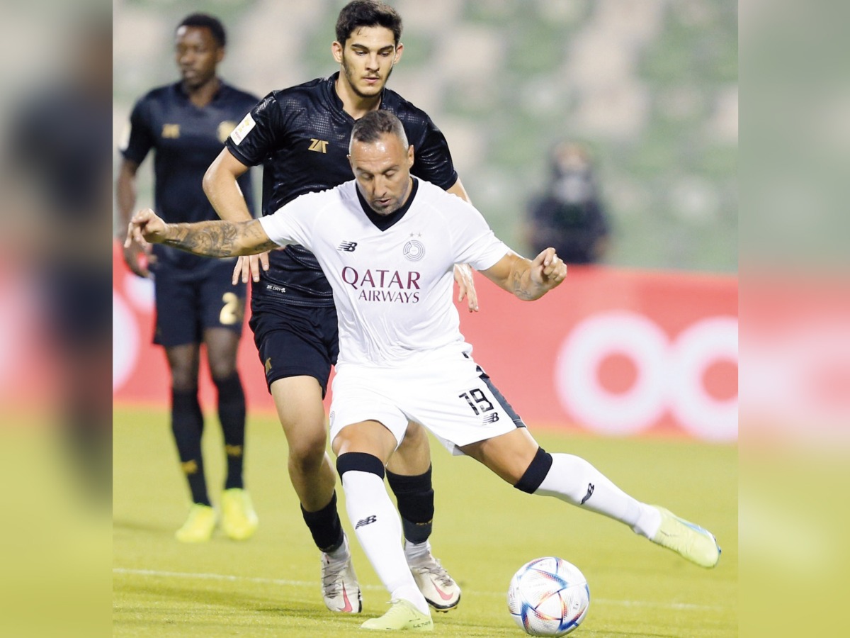 Al Sadd's Santi Cazorla shoots at the goal.