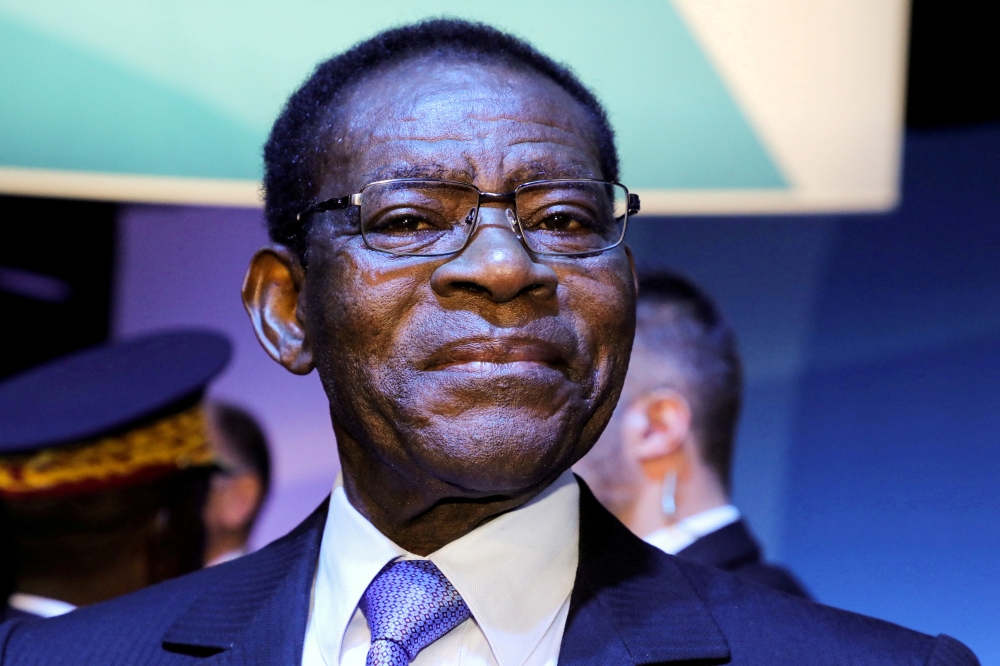 File photo: Equatorial Guinea President Teodoro Obiang Nguema Mbasogo attends a plenary session of the Paris Peace Forum, France November 12, 2019. Ludovic Marin/Pool via Reuters
