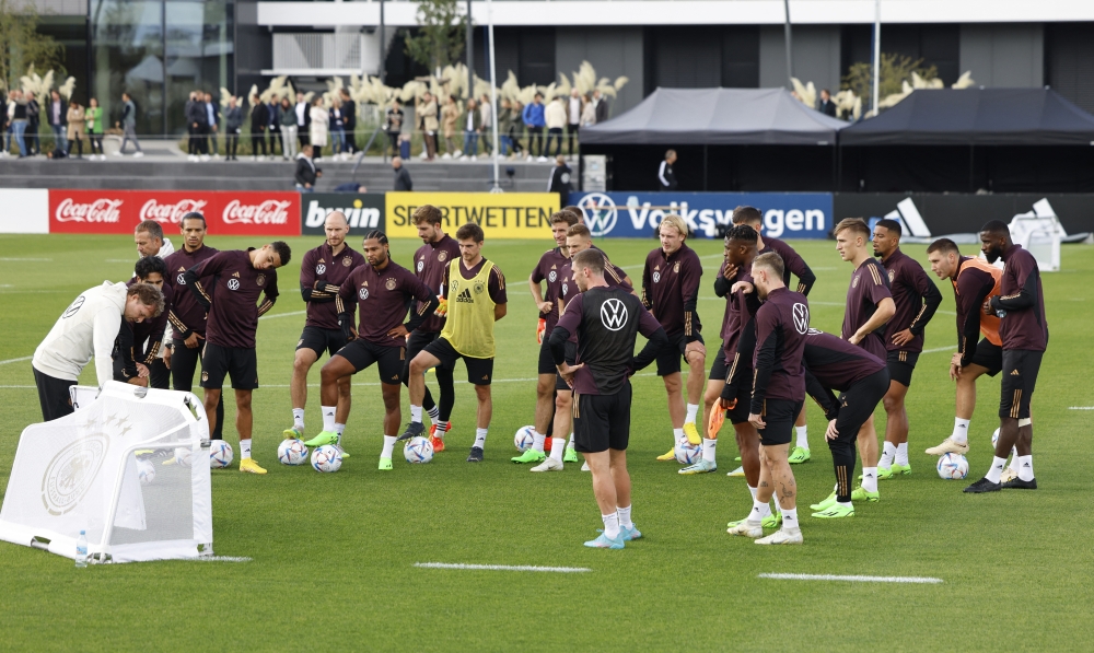 Germany players during training ahead of their UEFA Nations League matches at the DFB Campus in Frankfurt on September 20, 2022.   REUTERS/Heiko Becker