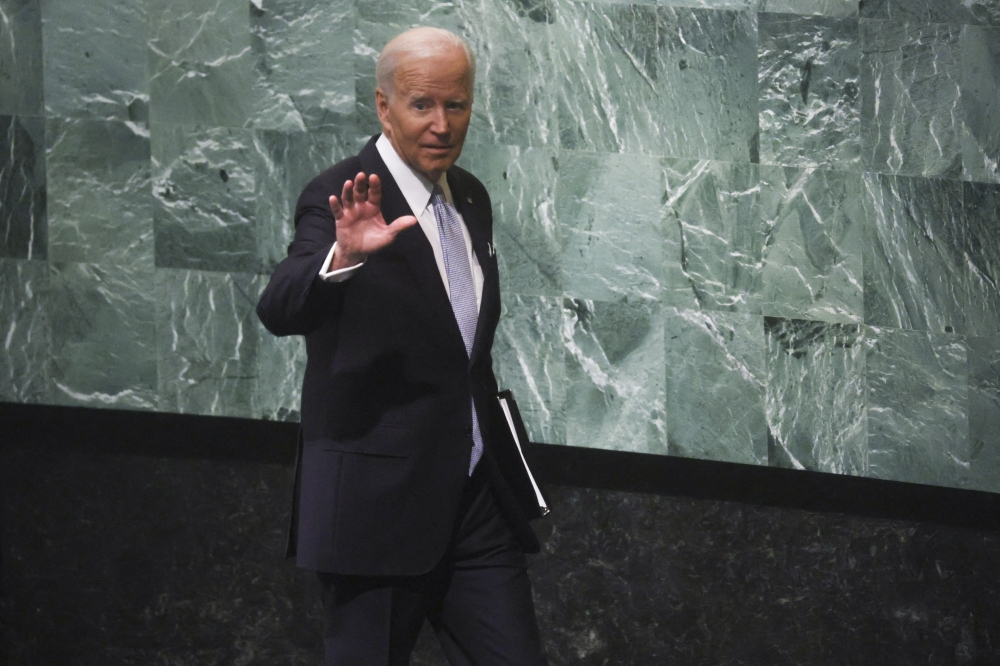 US President Joe Biden departs after addressing the 77th Session of the United Nations General Assembly at U.N. Headquarters in New York City on September 21, 2022. REUTERS/Leah Millis