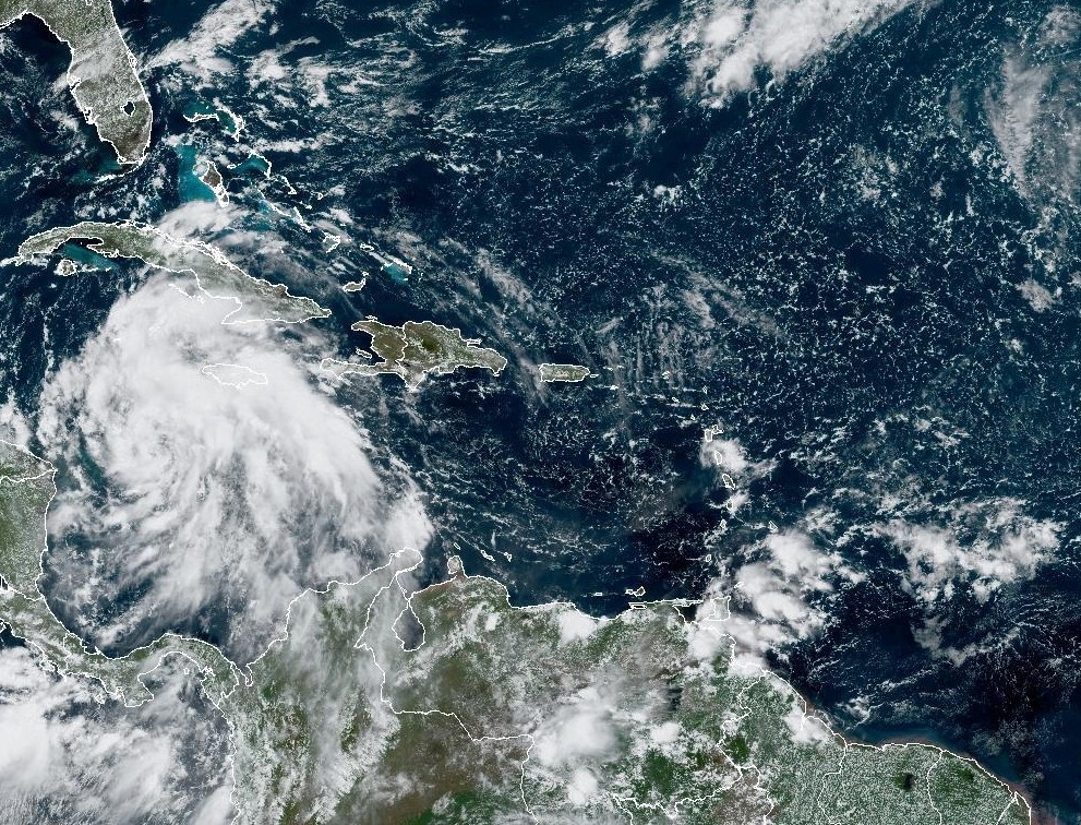 Tropical Storm Ian is seen near the coast of Cuba in this satellite image taken September 25, 2022. (National Oceanic and Atmospheric Administration/Handout via REUTERS)