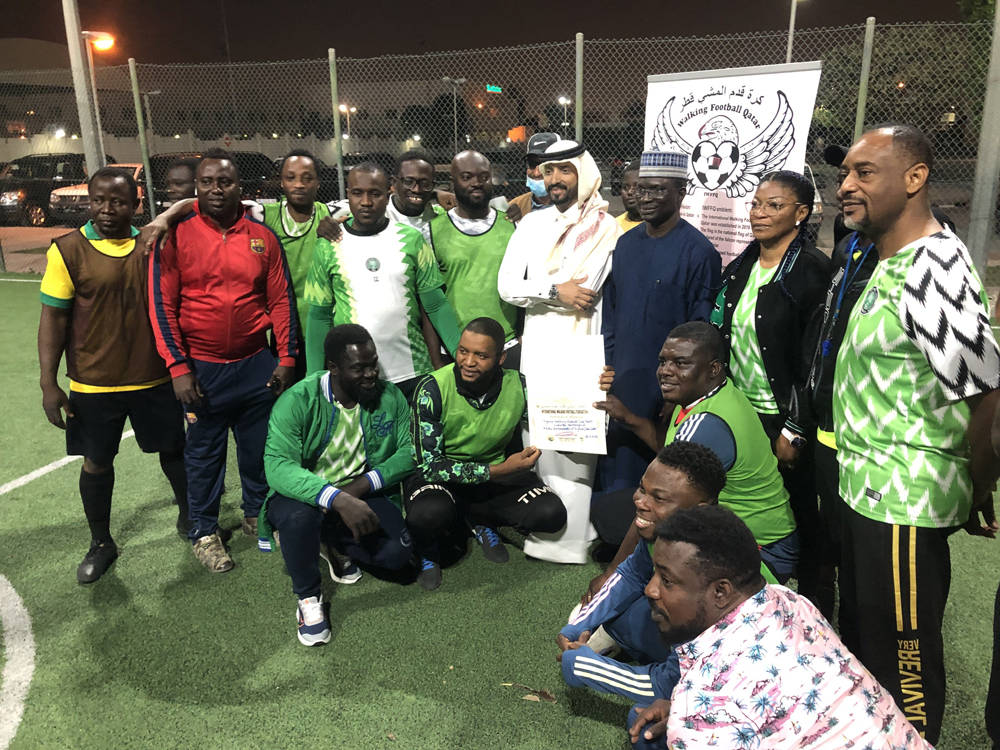 The launch of the Nigerian community walking football team.