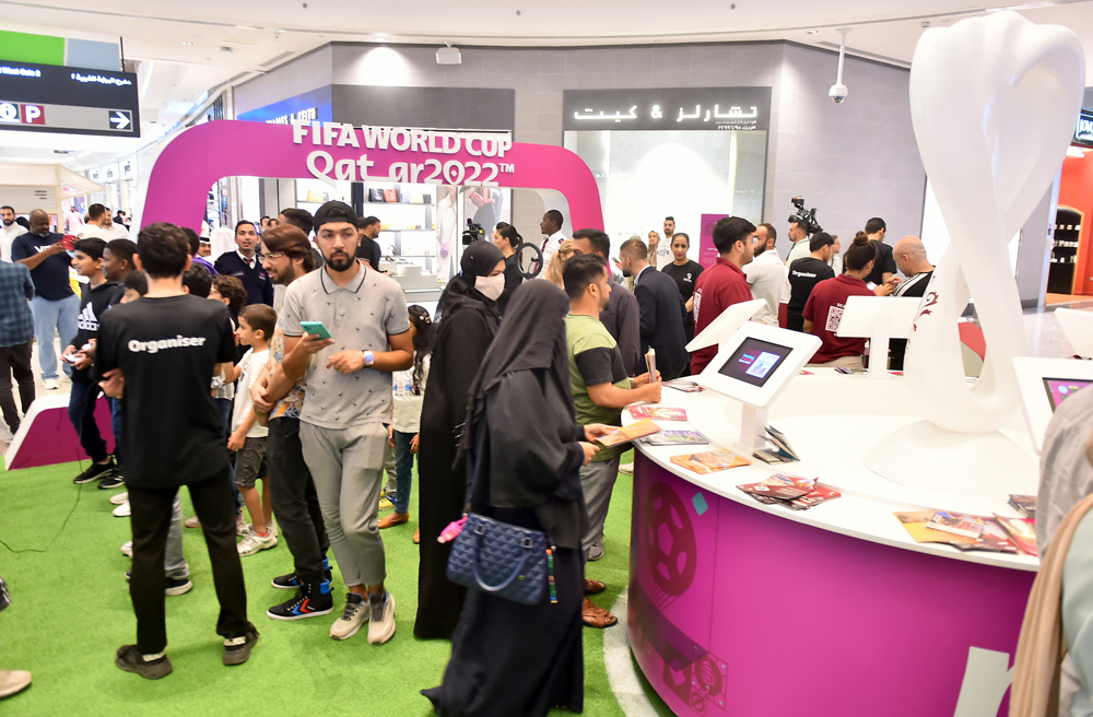 Visitors take part in Qatar 2022 activities at Mall of Qatar. Pic: Abdul Basit