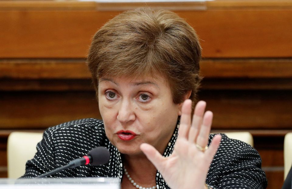 IMF Managing Director Kristalina Georgieva speaks during a conference hosted by the Vatican on economic solidarity, at the Vatican, on February 5, 2020. File Photo / Reuters
