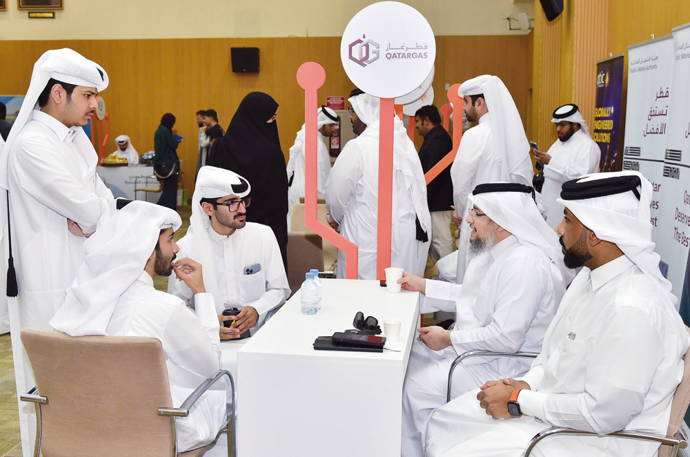 Participants in the Qatar University's College of Engineering Career Fair.