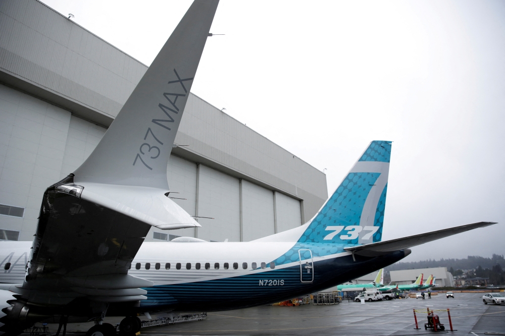 File Photo: The first Boeing 737 MAX 7 is unveiled in Renton, Washington, US, February 5, 2018. (REUTERS/Jason Redmond)