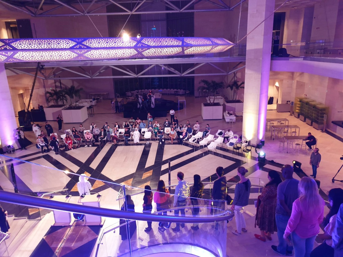 Participants during rehearsal for attempt on the Guinness World Record for Most Languages Used in a Reading Relay