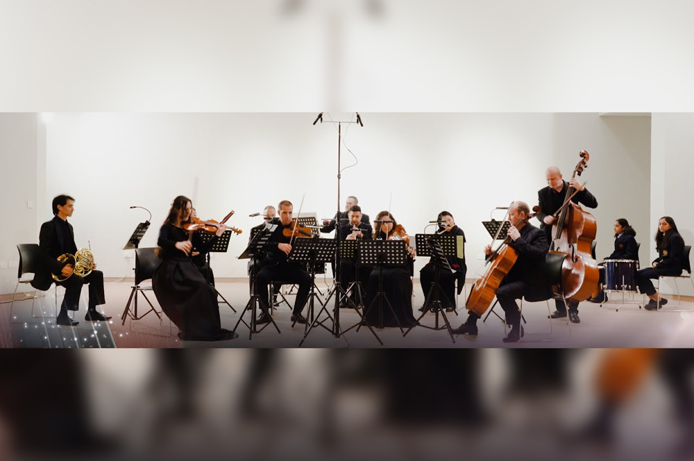 Members of the Qatar Philharmonic Orchestra while performing “Peter and the Wolf”.