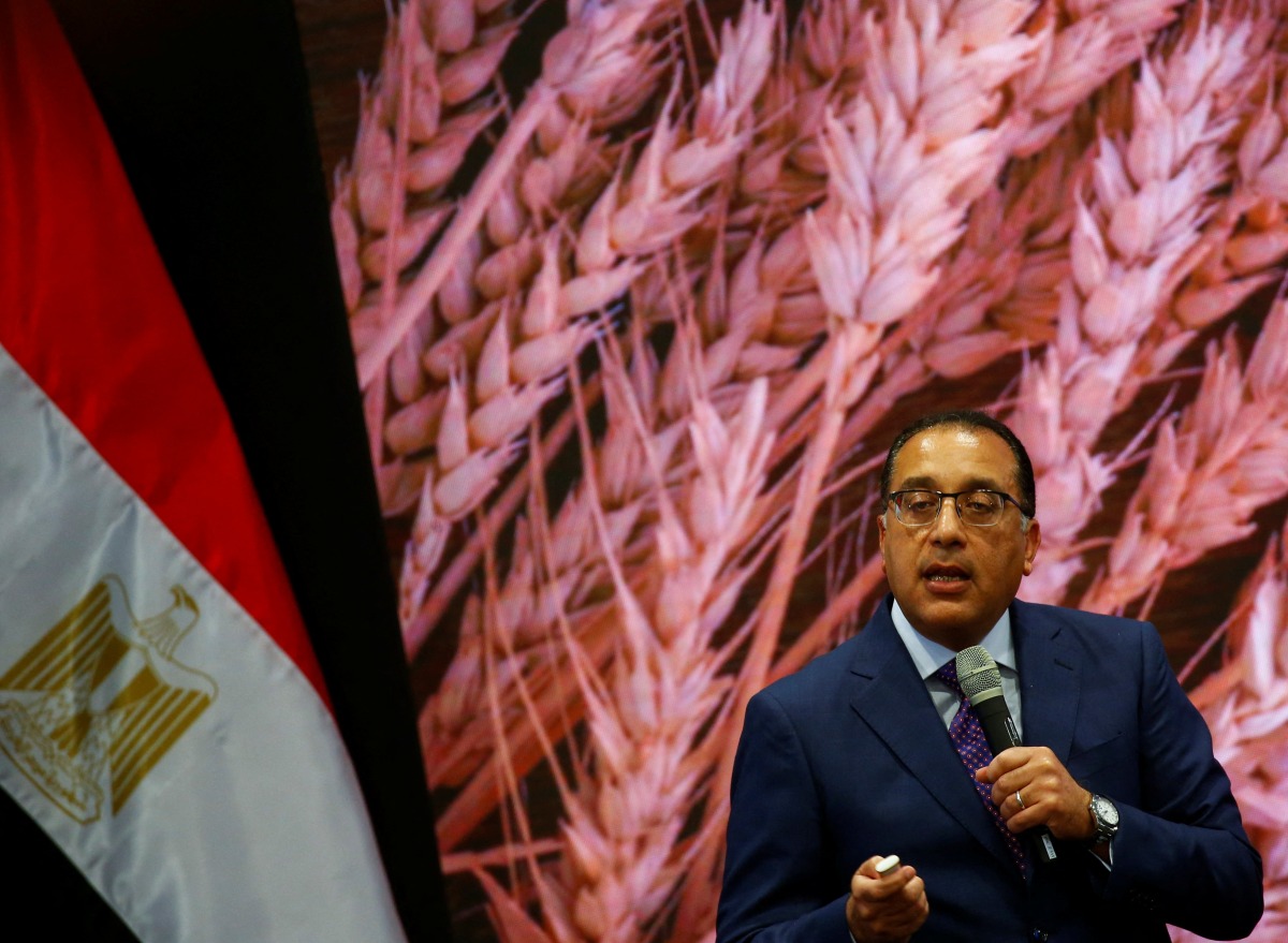 Egyptian Prime Minister Moustafa Madbouly, speaks during a news conference to announce the Egyptian state's vision to deal with the global economic crisis at the headquarters of the Investment Authority in Cairo on May 15, 2022.  File Photo / Reuters
