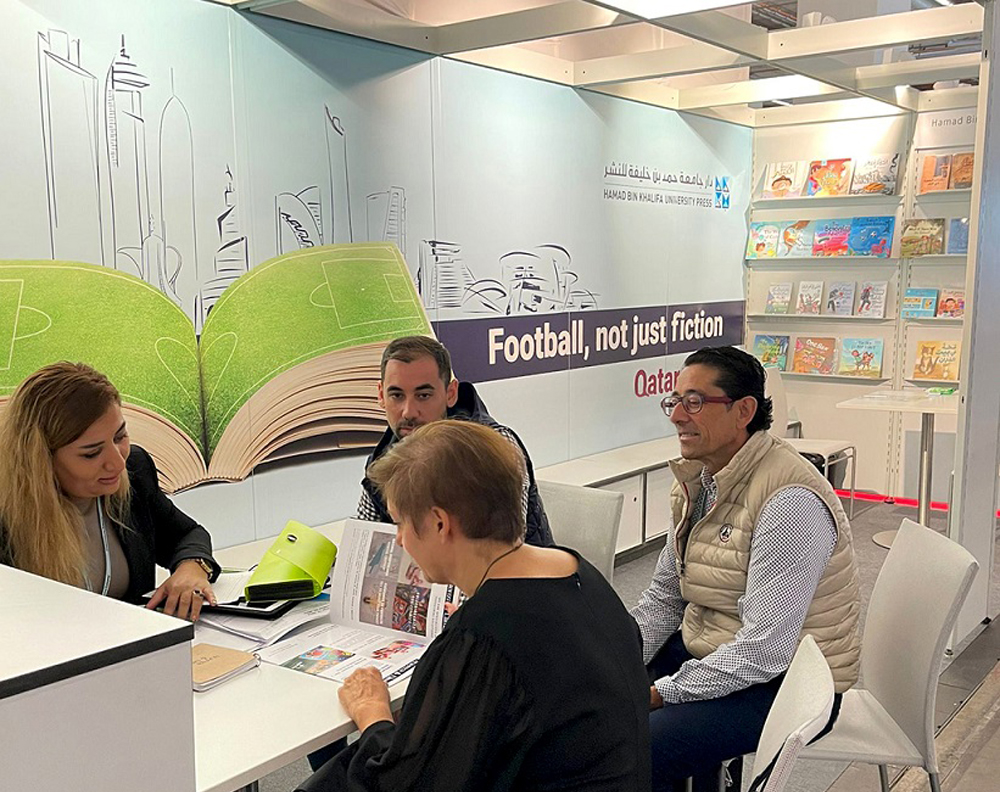 HBKU Press booth at the book fair.