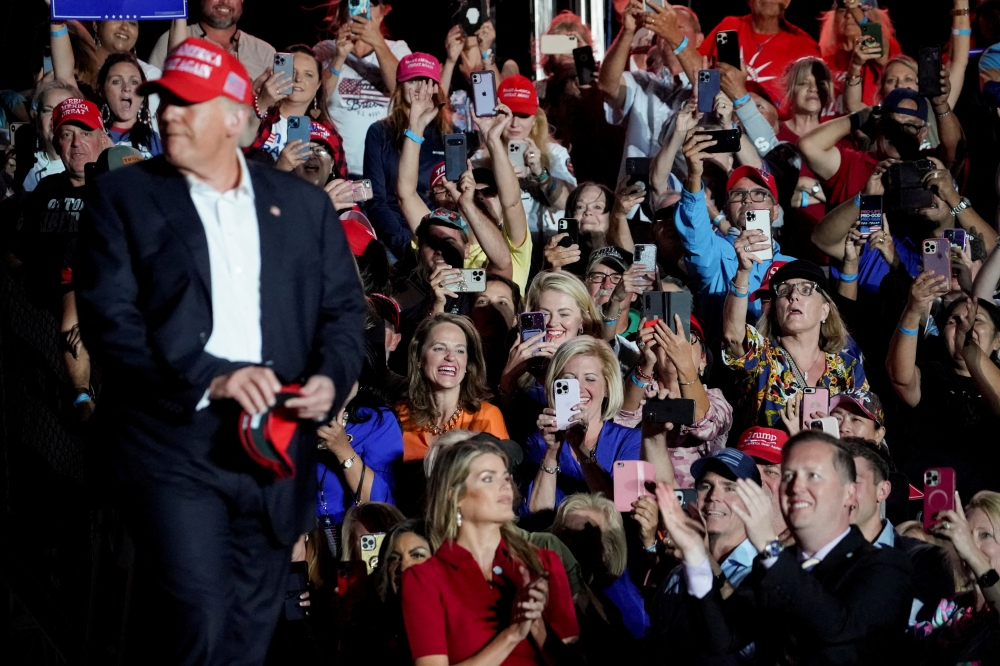 Former US President Donald Trump holds a rally in Robstown, Texas, US, on October 22, 2022. REUTERS/Go Nakamura 