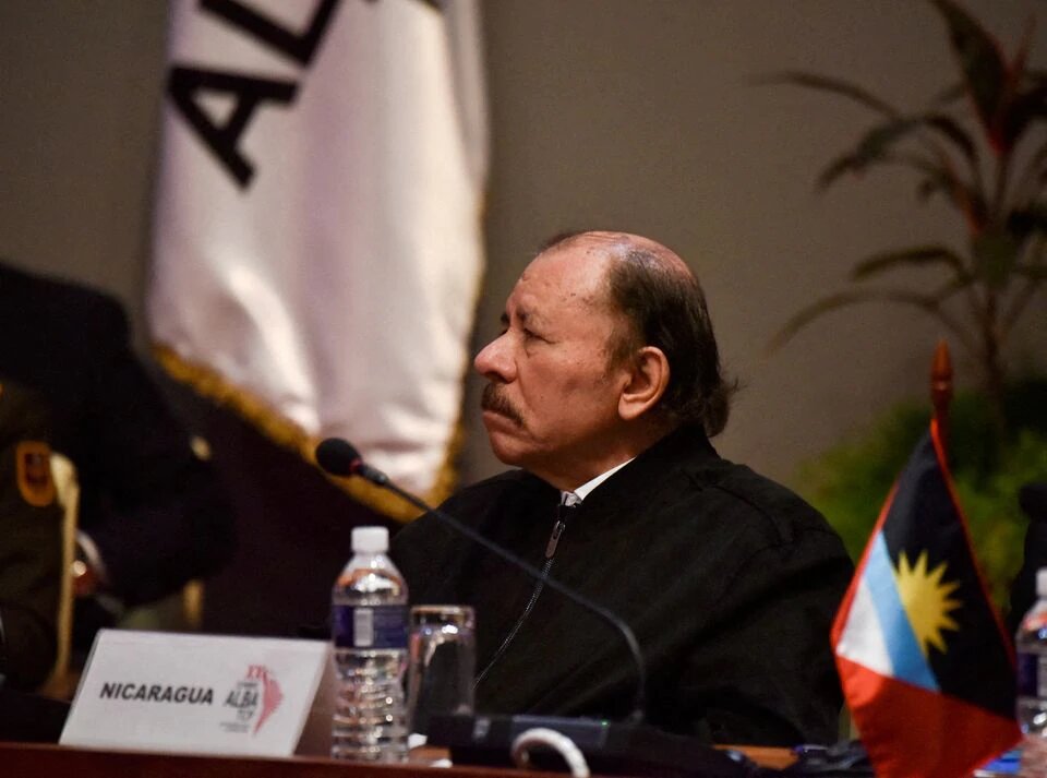 Nicaraguan President Daniel Ortega attends a two-day meeting with representatives of the ALBA group at the Palace of the Revolution in Havana, Cuba, on December 14, 2021.  File Photo / Reuters