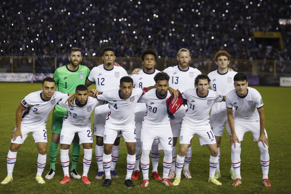 United States players pose for a team group photo before their World Cup CONCACAF qualifiers match against El Salvador at the Estadio Cuscatlan, San Salvador, El Salvador, on September 2, 2021. File Photo / Reuters
