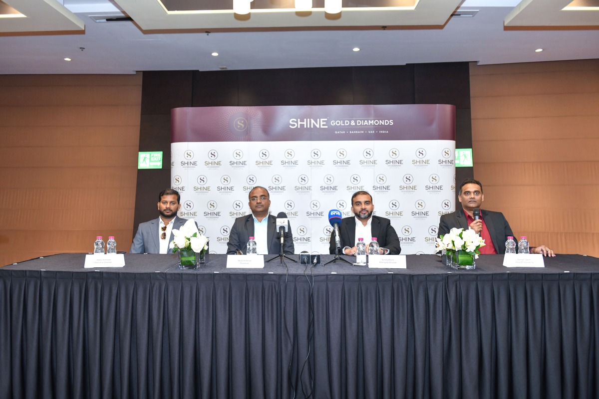 Shine Gold & Diamonds officials announce the opening of the new branch in Doha. 