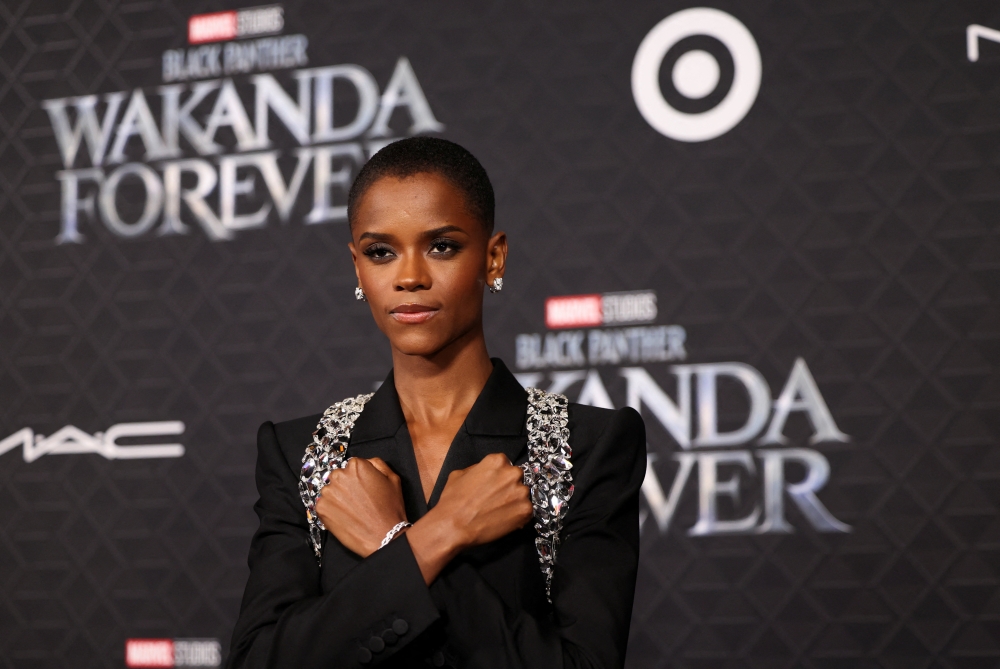 Cast member Letitia Wright attends a premiere for the film Black Panther: Wakanda Forever in Los Angeles, California, U.S., October 26, 2022. REUTERS/Mario Anzuoni