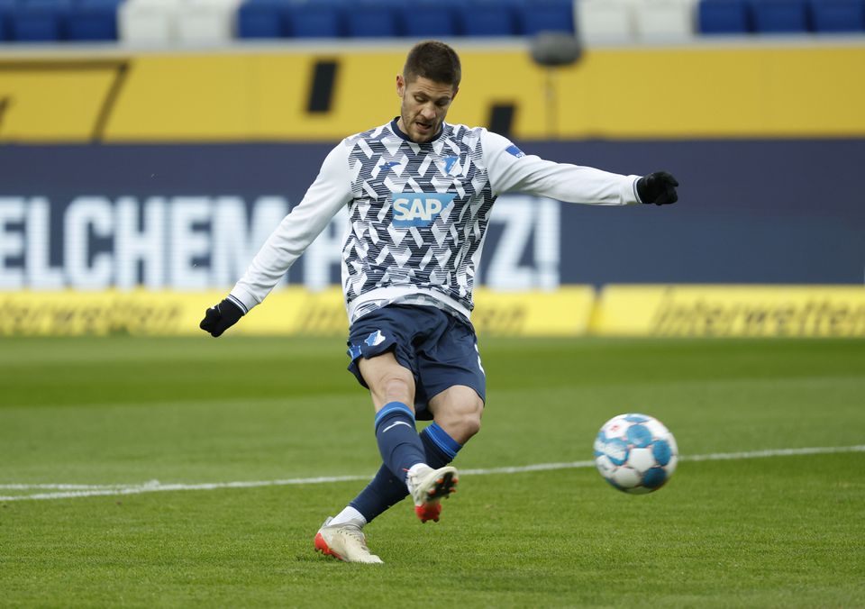 TSG 1899 Hoffenheim's Andrej Kramaric during the warm up before the German Bundesliga match against Borussia Dortmund at the PreZero Arena, Sinsheim, Germany, January 22, 2022.  REUTERS/Heiko Becker
