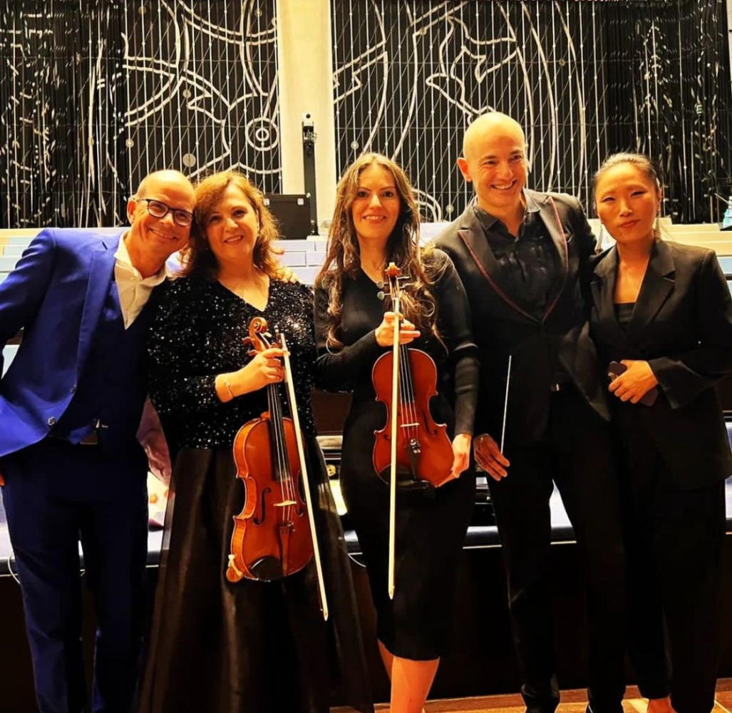 Lionel Schmit, Merve Kenet Bulun, Lorena Manescu, Giovanni Pasini, and Sonja Park at Sound of The Books and the Seventh Art concert. 