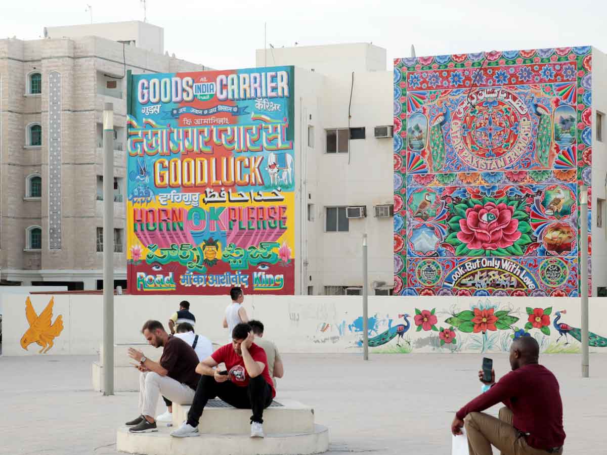 Mural on walls near Mansoura Station. Pictures: Salim Matramkot / The Peninsula 