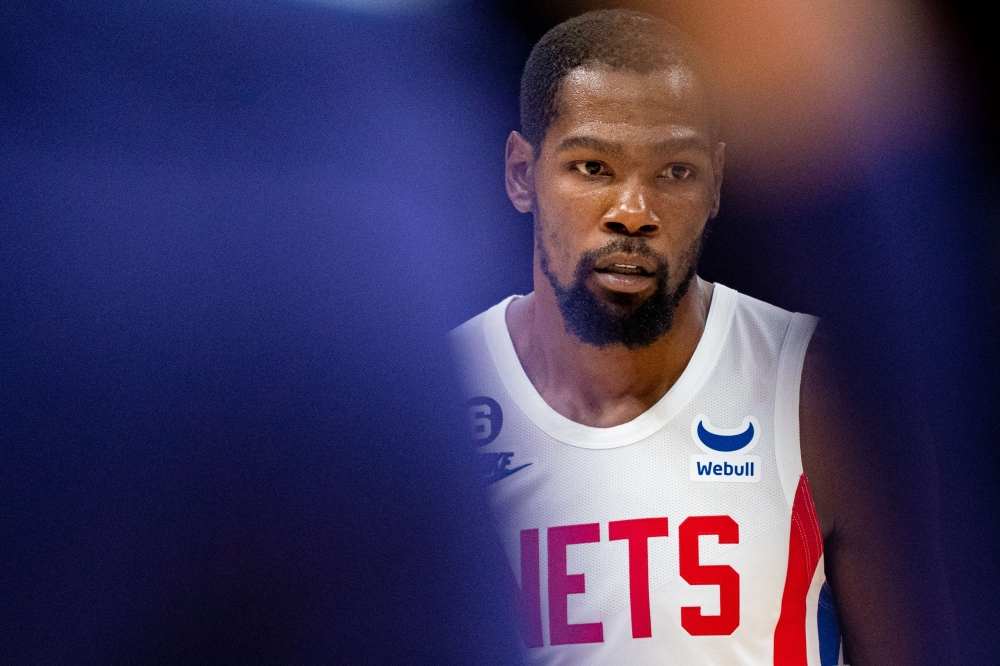 Kevin Durant of the Brooklyn Nets during a game against the Charlotte Hornets at Spectrum Center in Charlotte, North Carolina, on November 05, 2022. (Jacob Kupferman/Getty Images/AFP)