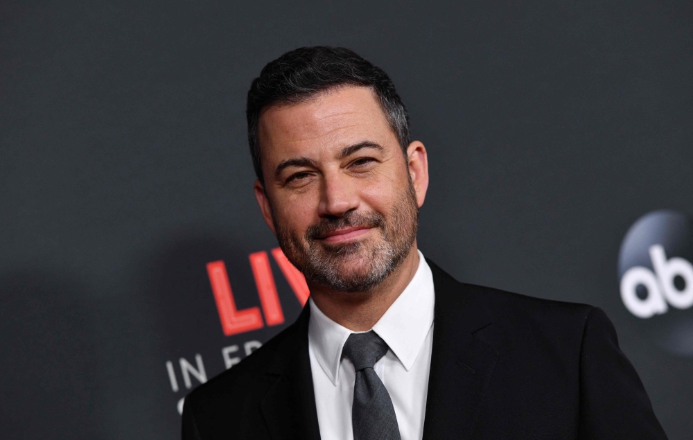 In this file photo taken on August 07, 2019, US television host Jimmy Kimmel arrives for 'An Evening With Jimmy Kimmel' at the Roosevelt hotel in Hollywood. (AFP/Chris Delmas)