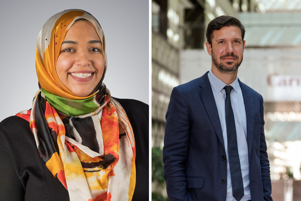 From left: Abrara Rageh, Assistant Director of Communications and Public Affairs at the Northwestern University in Qatar and Agustin Indaco, Assistant Teaching Professor of Economics at Carnegie Mellon University in Qatar.