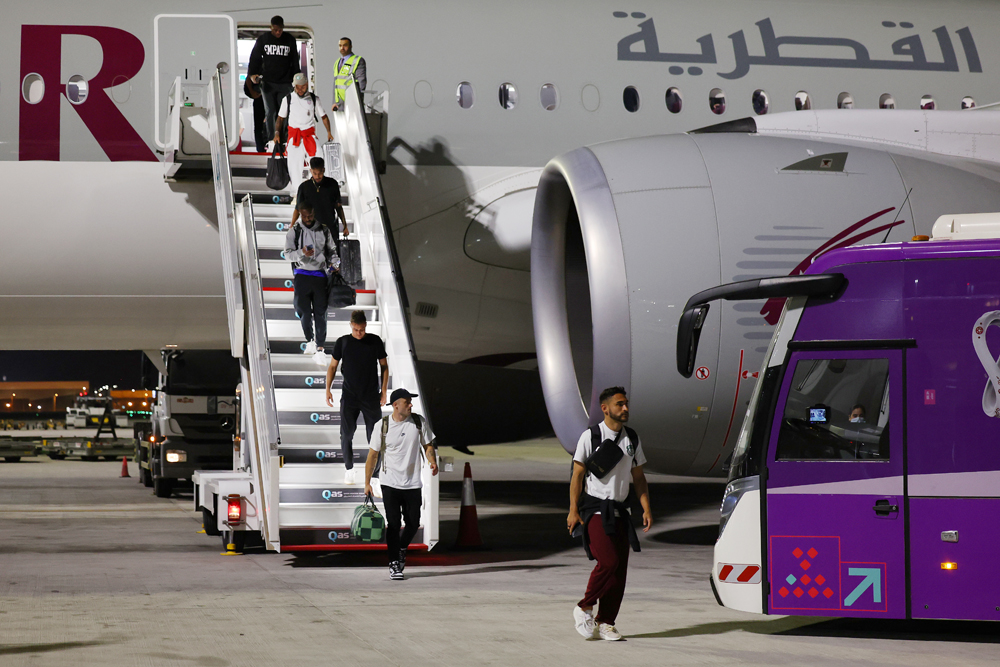 United States national team players arrive at Hamad International Airport. FIFA