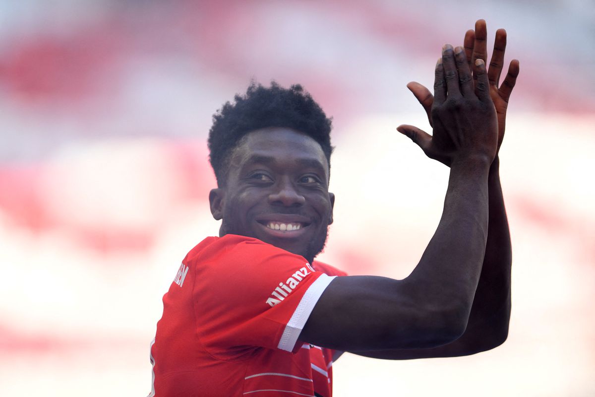 Bayern Munich's Alphonso Davies. (REUTERS/Andreas Gebert)