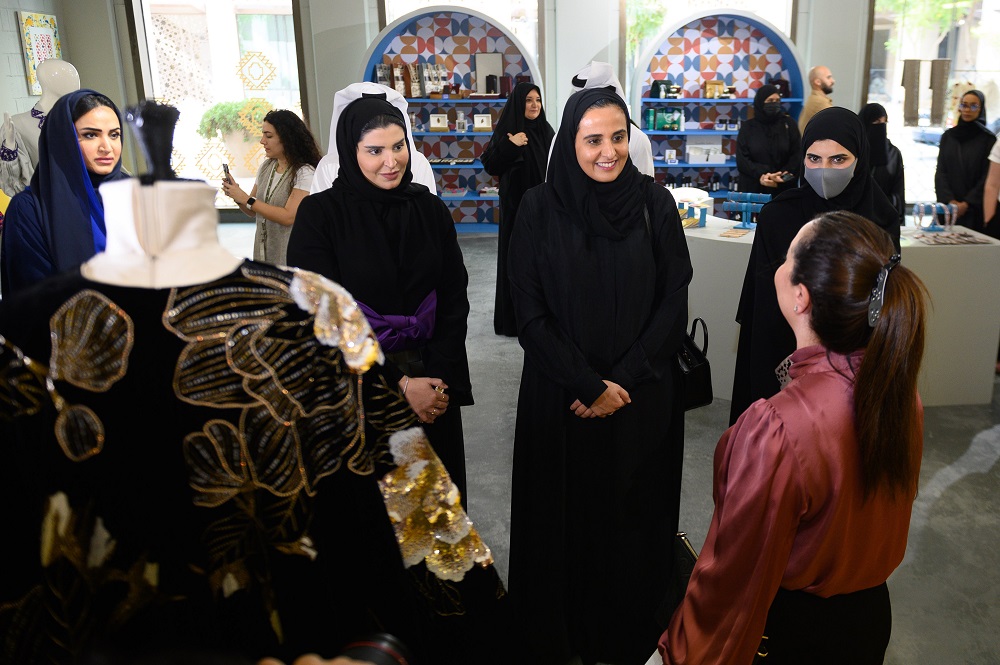 Minister of Social Development and Family H E Maryam bint Ali bin Nasser Al Misnad and Chairperson of Qatar Museums H E Sheikha Al Mayassa bint Hamad bin Khalifa Al Thani at the event. 