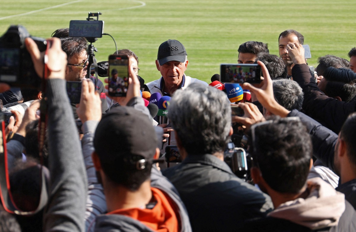 Iran coach Carlos Queiroz speaks to media ahead of their departure to Qatar. REUTERS 