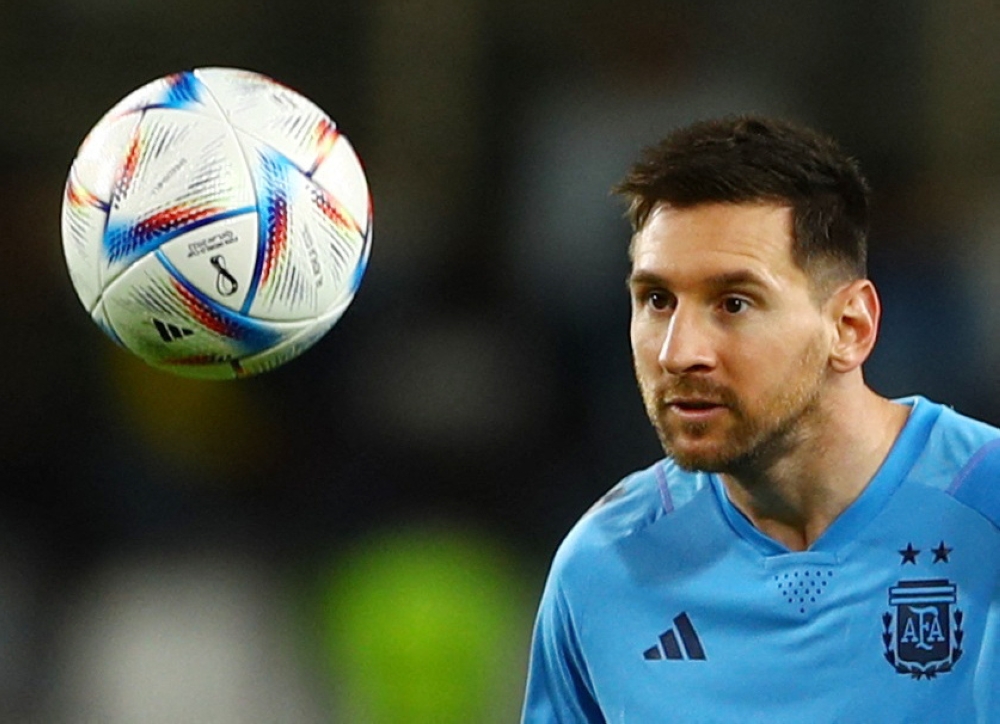 Argentina's Lionel Messi during training at Al Nahyan Stadium, Abu Dhabi, United Arab Emirates, on November 14, 2022. (REUTERS/Amr Alfiky)