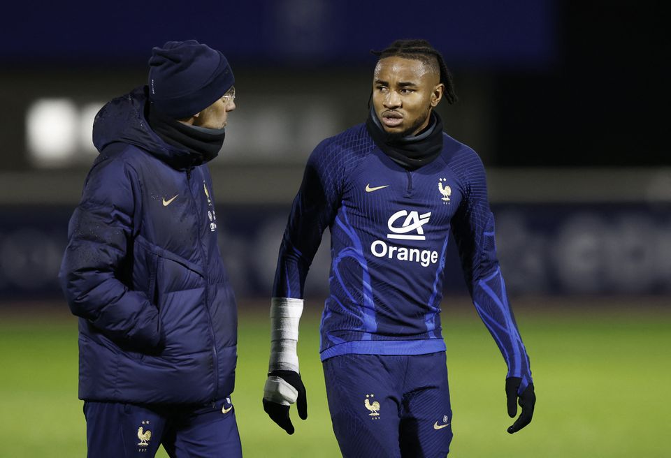 November 15, 2022 France's Christopher Nkunku during training REUTERS/Benoit Tessier