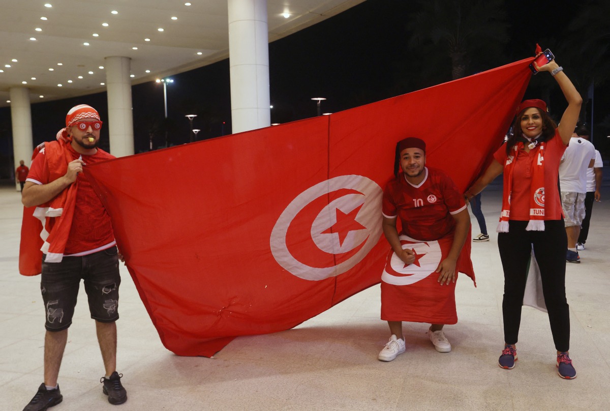 Tunisian fans at the Lusail Sports Arena. (Reuters)