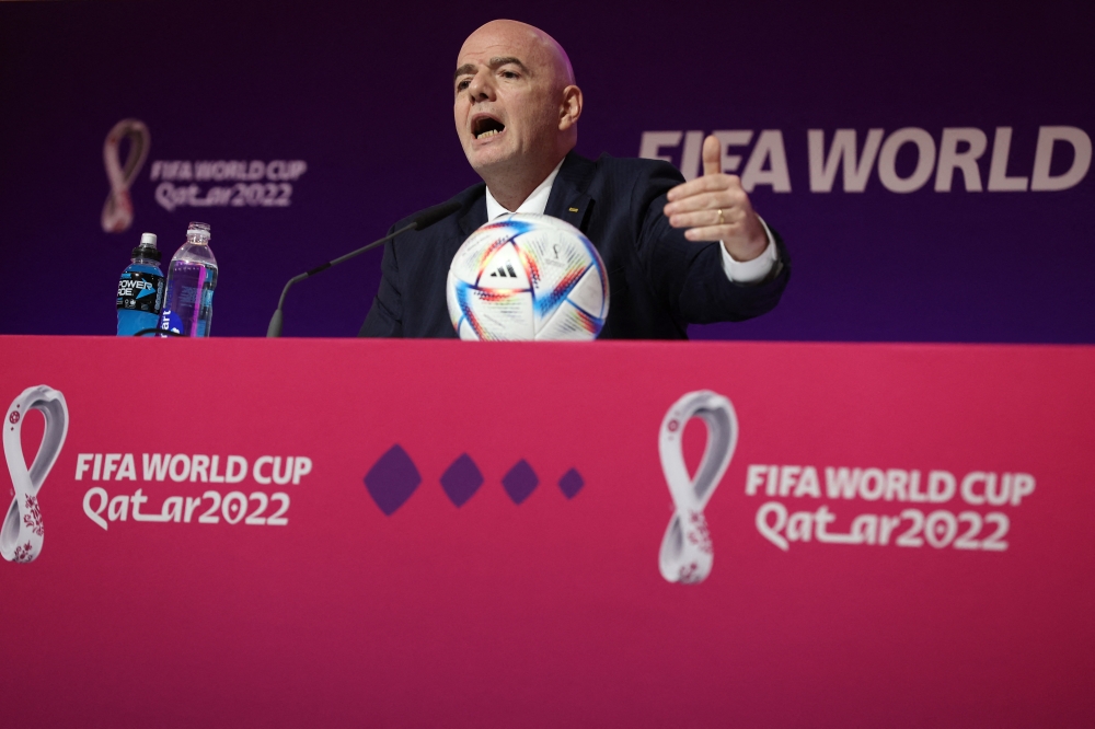 FIFA President Gianni Infantino during a press conference Reuters/Matthew Childs