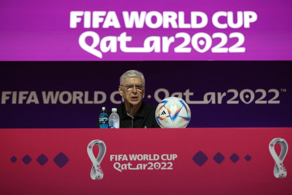 FIFA Chief of Global Football Development Arsene Wenger during a press conference of the Technical Study Group at the Main Media Center, Doha, Qatar, on November 19, 2022. REUTERS/Matthew Childs