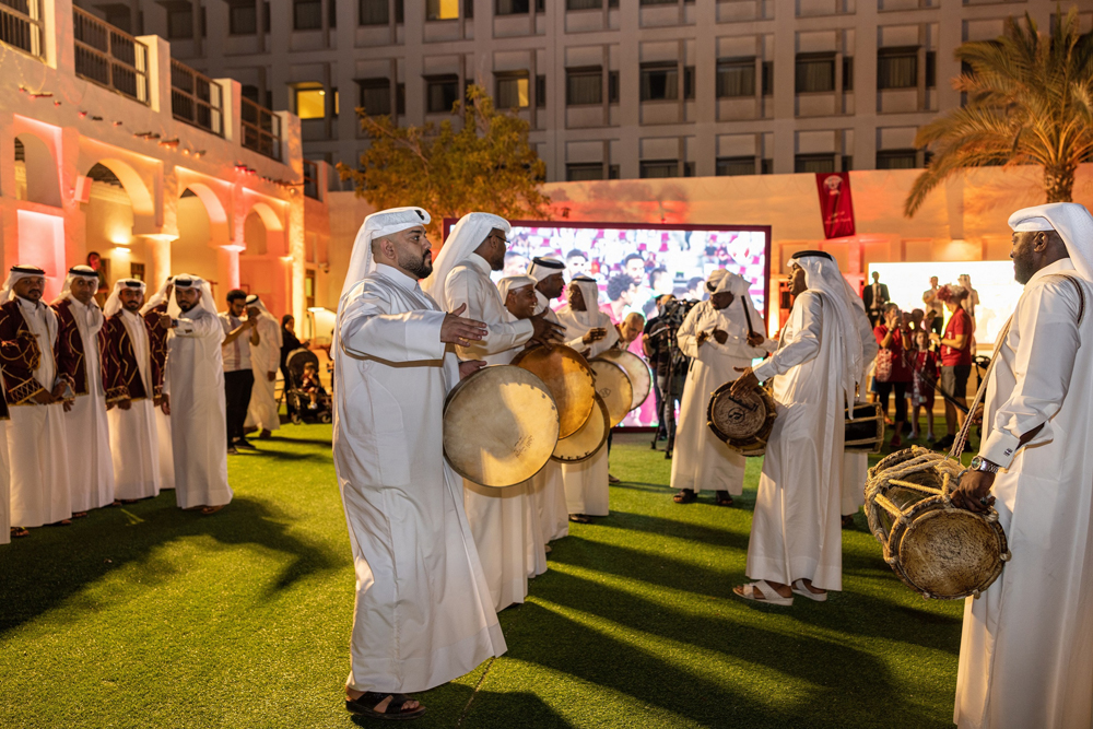 Fans celebrate FIFA World Cup Qatar 2022 ahead of the tournament. 